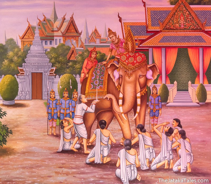 Prince Vessantara on his elephant