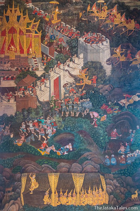 painting of giant battle