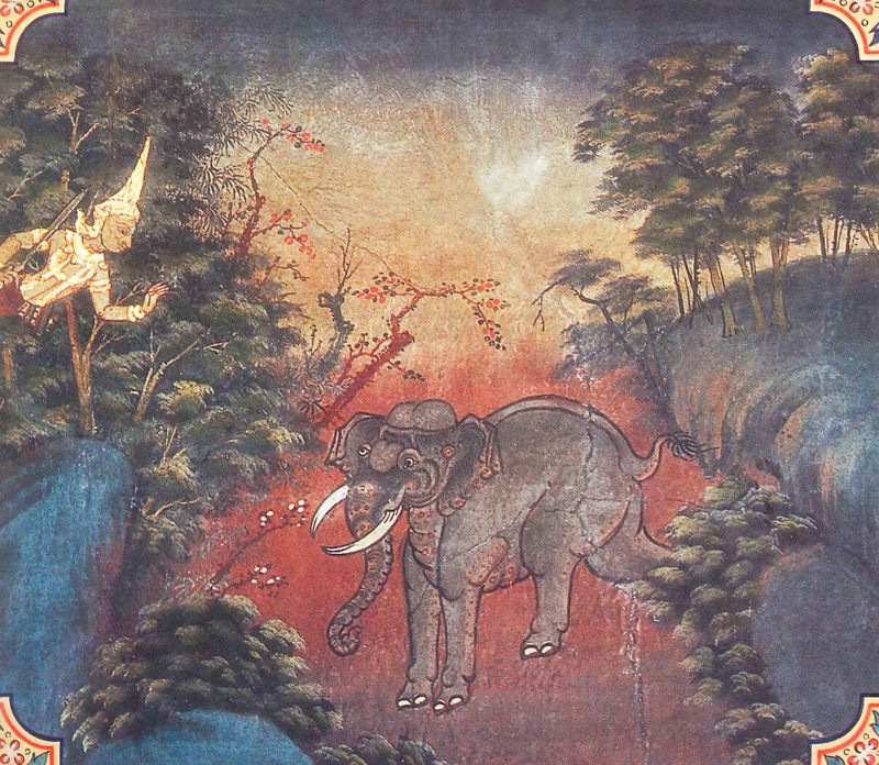 temple painting of Dubbalakattha Jataka