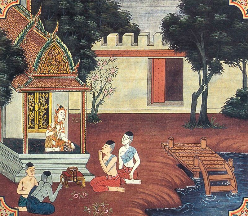 temple painting of Sabbasamharaka-Panha Jataka