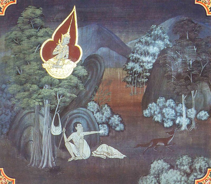 temple painting of Sigala Jataka