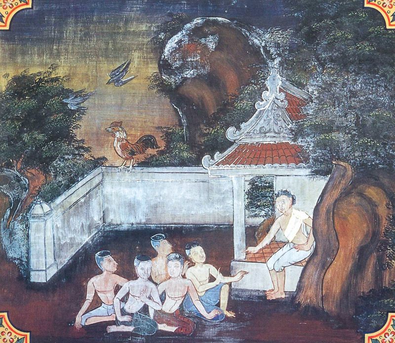 temple painting of Akalaravi Jataka