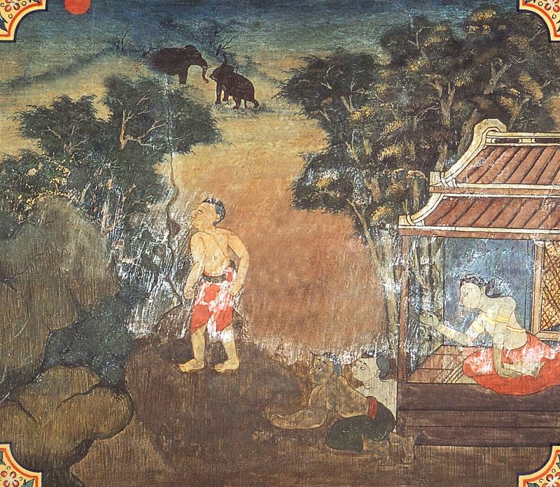 temple painting of Bandhanamokkha Jataka