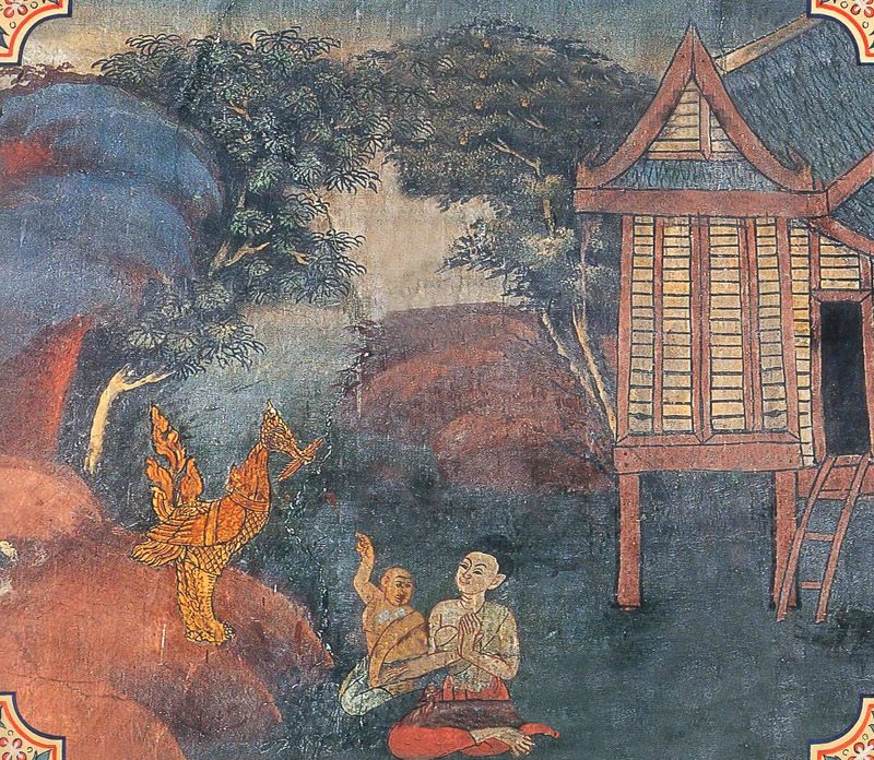 temple painting of Suvannahamsa Jataka