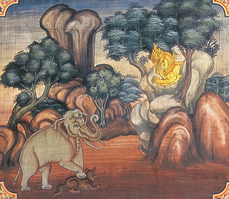 temple painting of Virocana Jataka