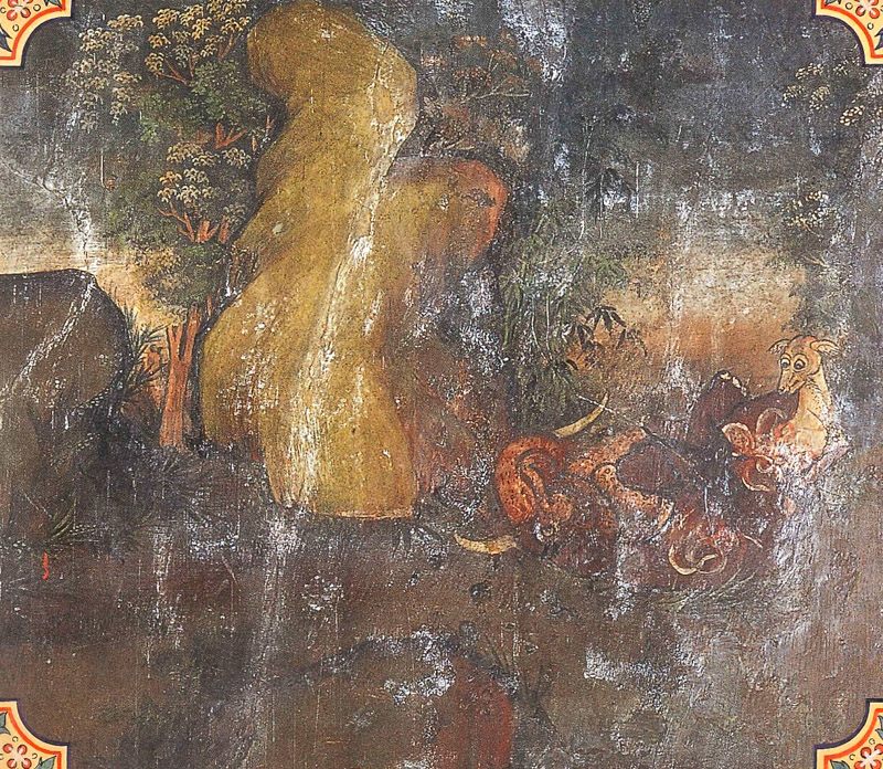 temple painting of Sigala Jataka