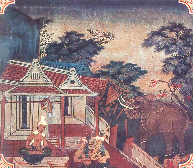 temple painting of Indasamanagotta Jataka