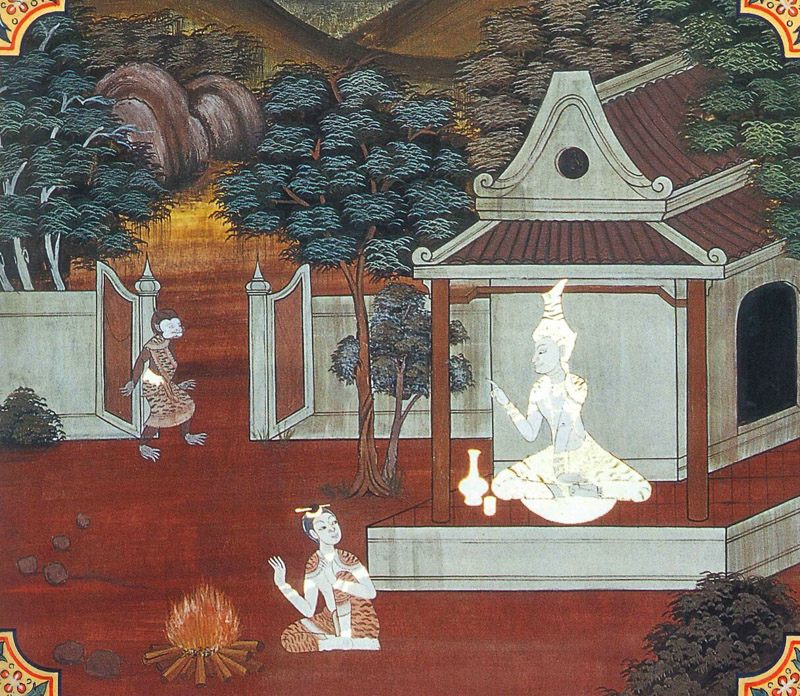 temple painting of Makkata Jataka