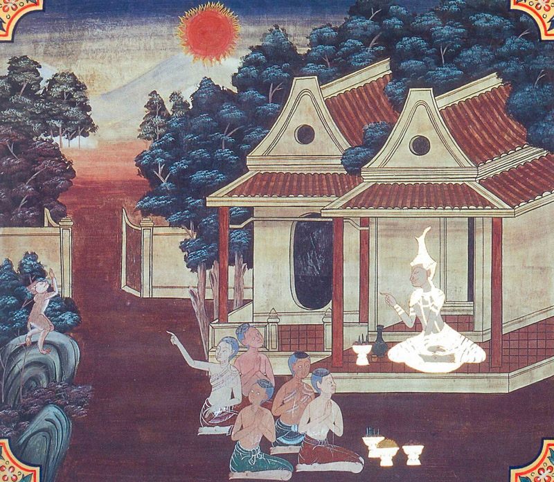 temple painting of Adiccupatthana Jataka