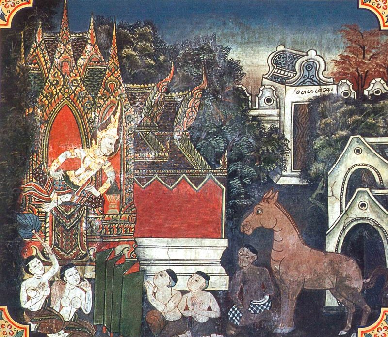 temple painting of Giridanta Jataka