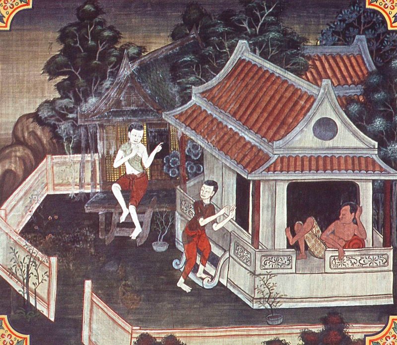 temple painting of Gahapati Jataka