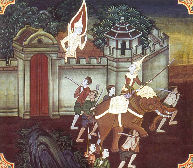 temple painting of Dutiya-Palayi Jataka