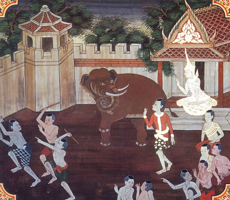 temple painting of Upahana Jataka