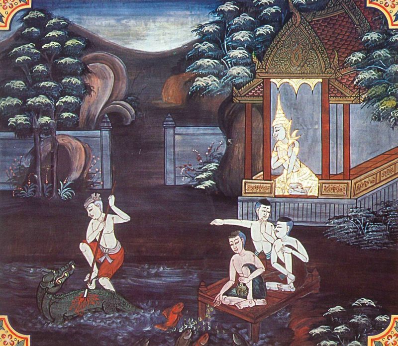 temple painting of Vikannaka Jataka