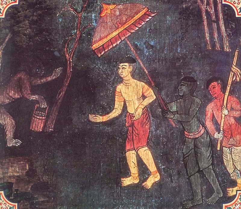 painting of Aramadusaka Jataka