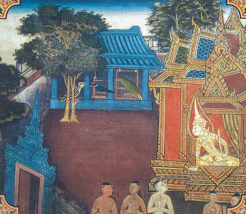 temple painting of Tesakuna Jataka