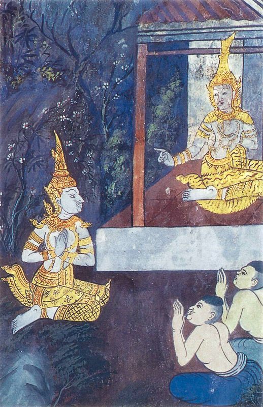 temple painting of Sarabhanga Jataka