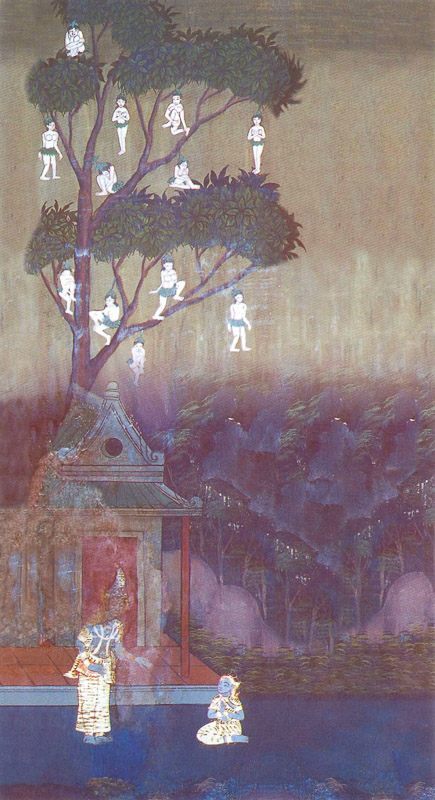 temple painting of Alambusa Jataka