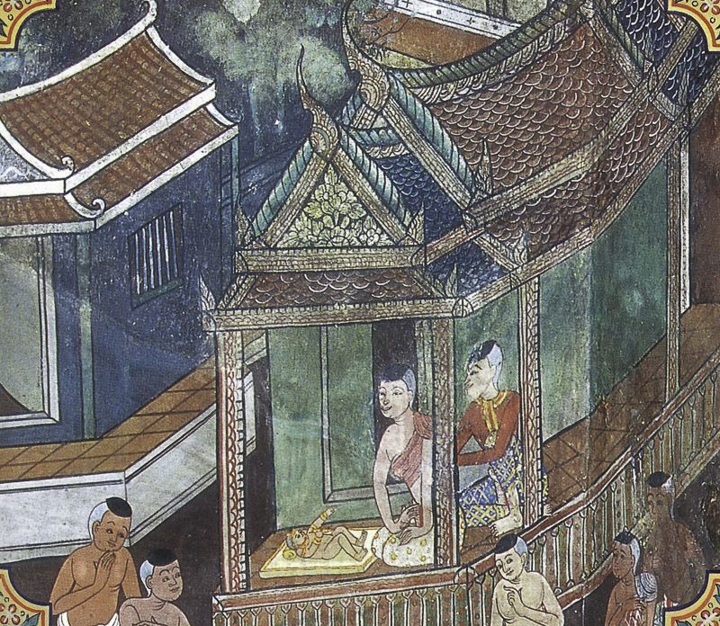 temple painting of Maha Ummagga Jataka
