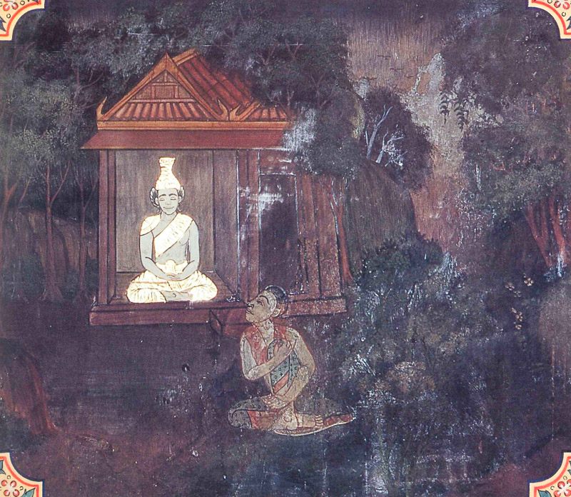 temple painting of Kuhaka Jataka