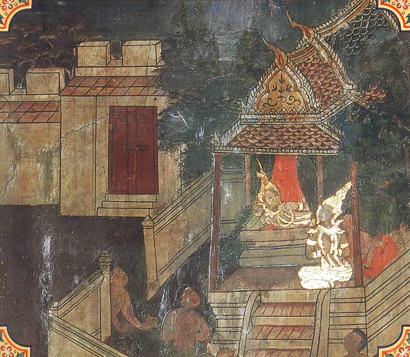 temple painting of Mahasudassana Jataka