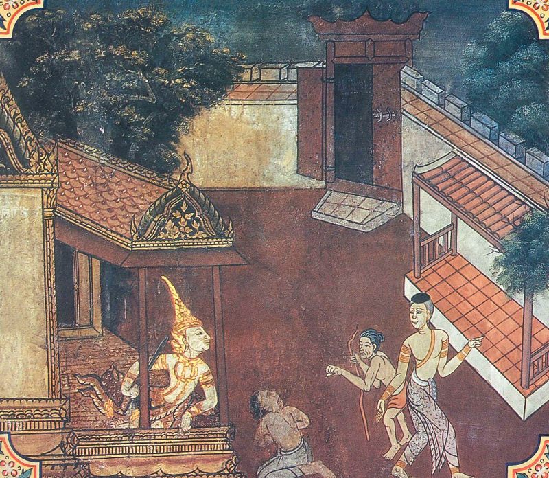 temple painting of Salittaka Jataka