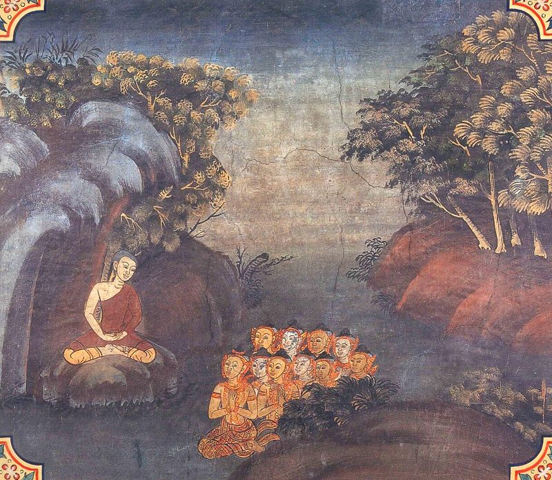 temple painting of Mula-Pariyaya Jataka