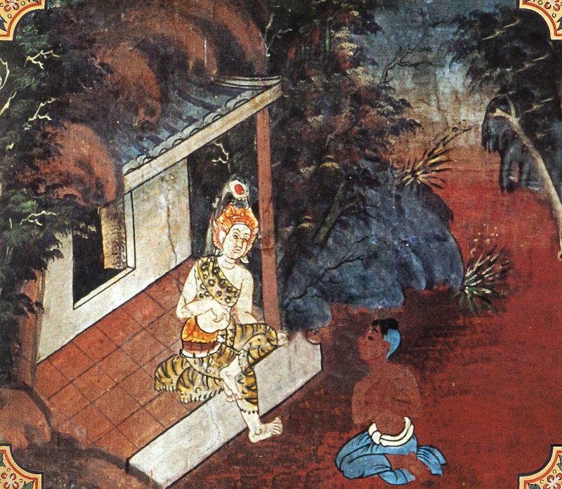 temple painting of Telovada Jataka