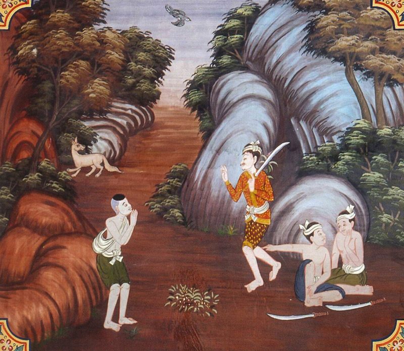 temple painting of Satapatta Jataka