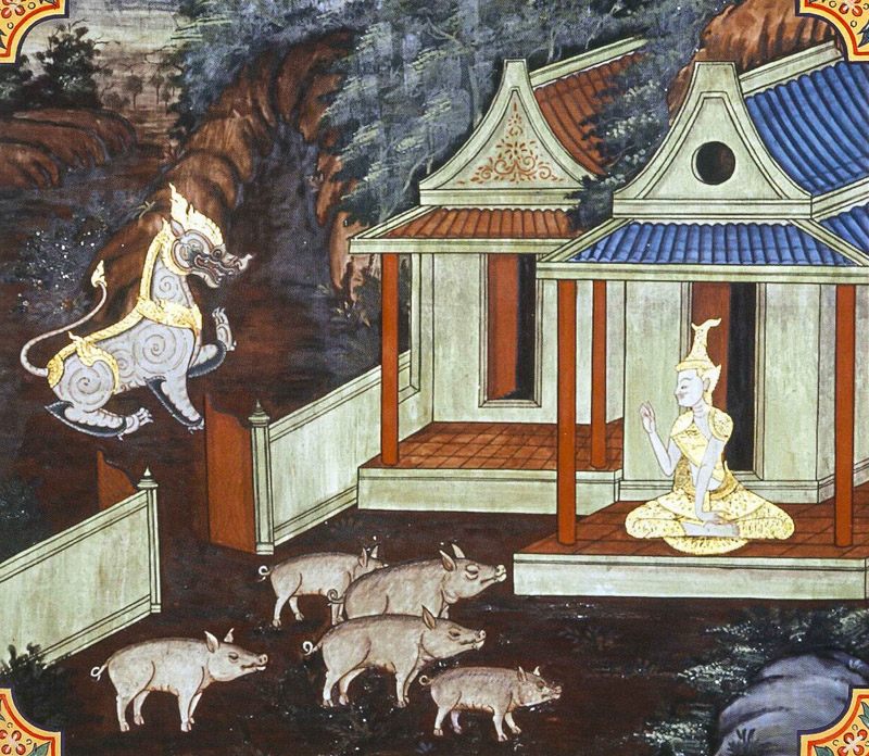 temple painting of Manisukara Jataka