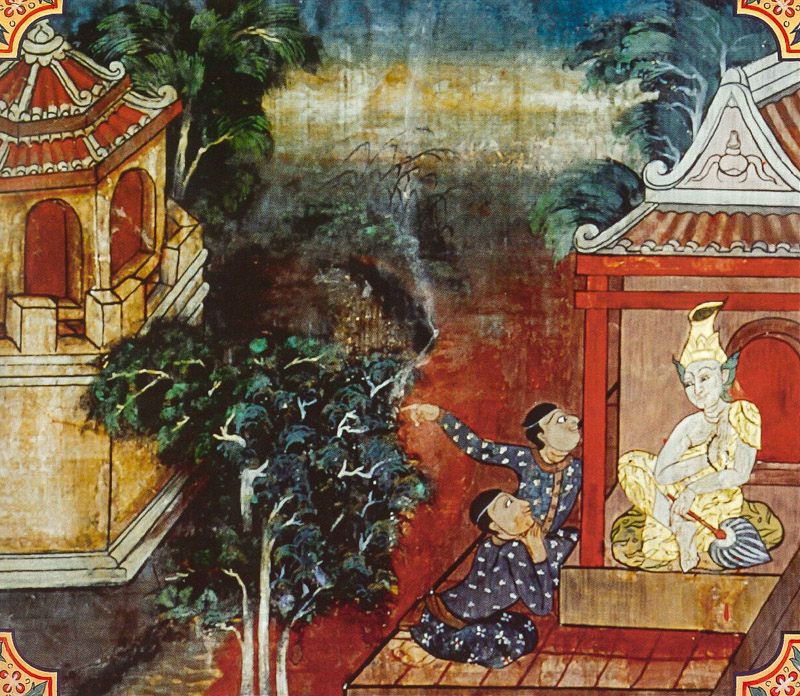 temple painting of Sayha Jataka
