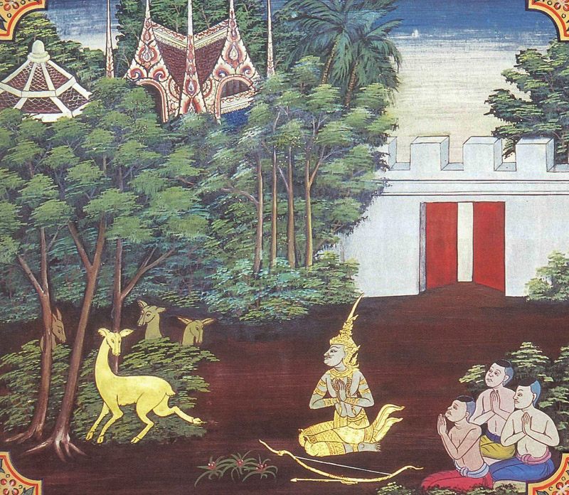 temple painting of Nandiyamiga Jataka