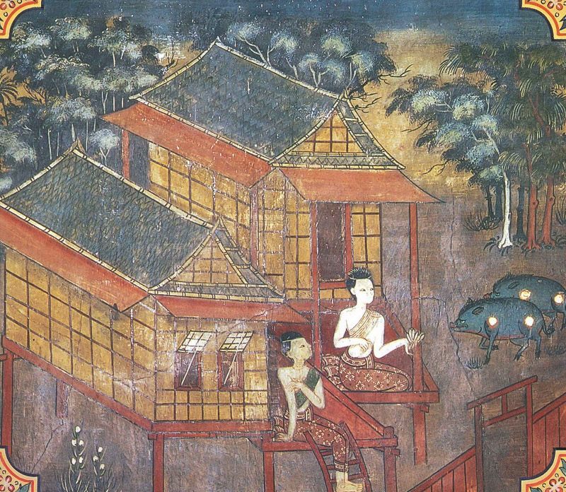 temple painting of Tundila Jataka