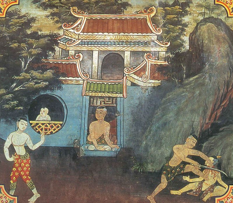 temple painting of Mayhaka Jataka