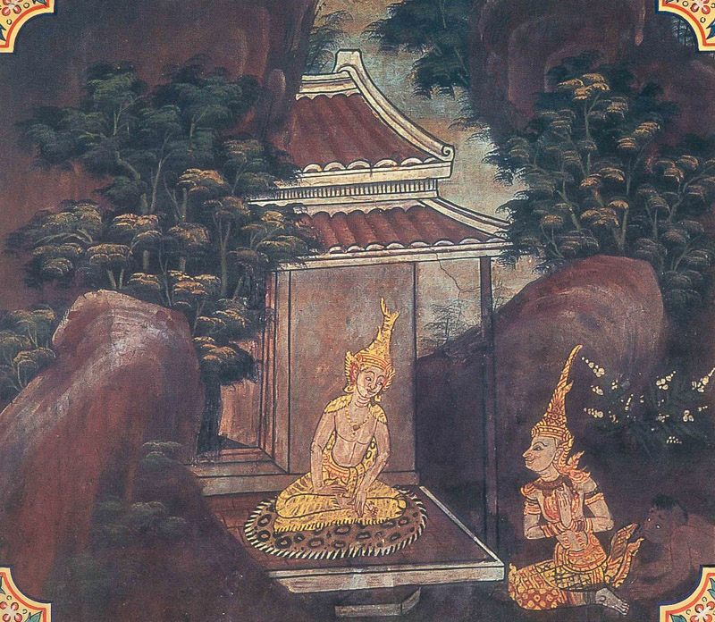 temple painting of Atthisena Jataka