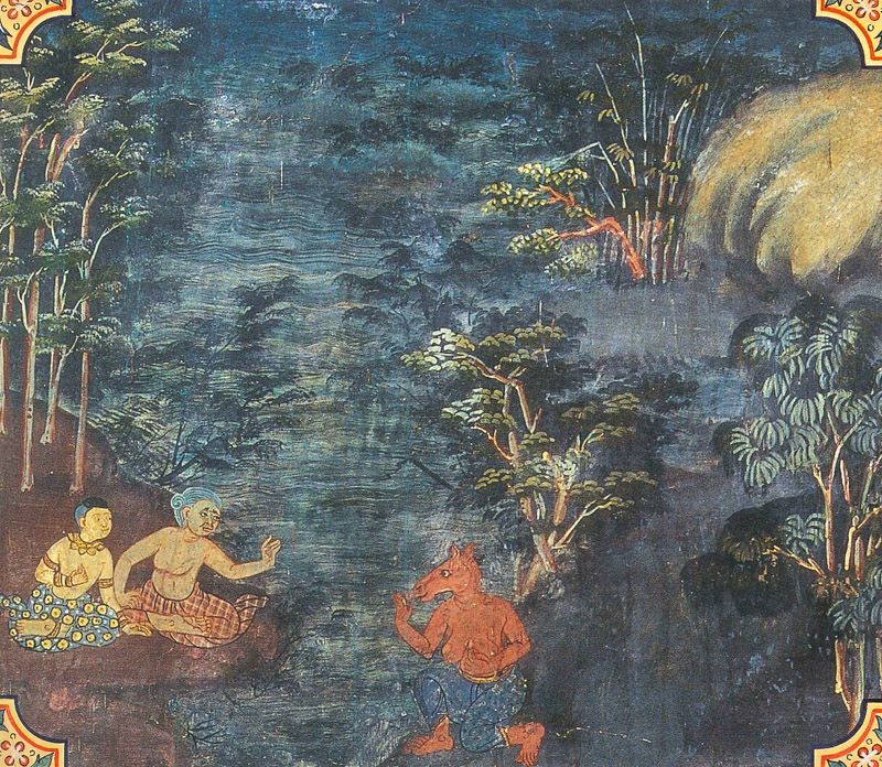 temple painting of Padakusalamanava Jataka