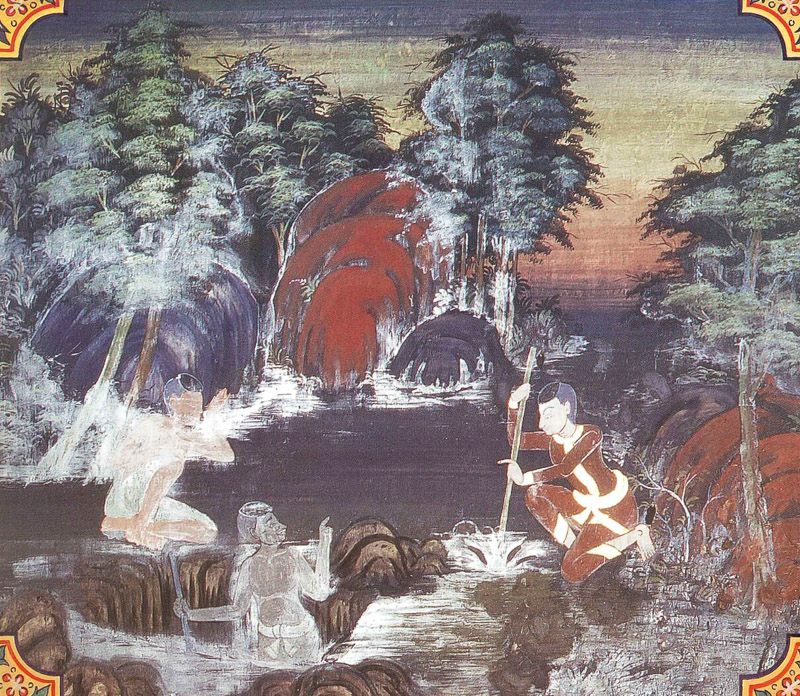 temple painting of Takkala Jataka