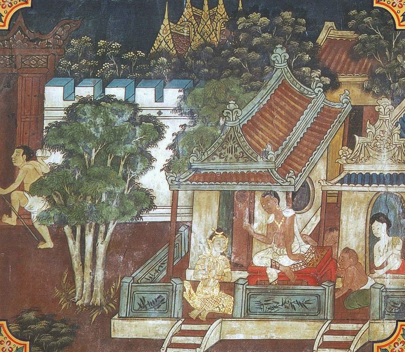 temple painting of Maha-Dhamma-Pala Jataka