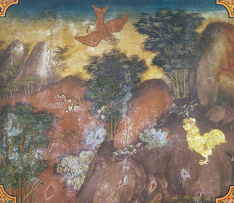 temple painting of Kukkuta Jataka