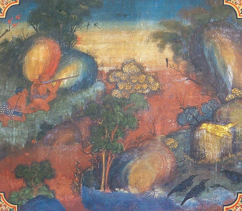 temple painting of Cakka-Vaka Jataka