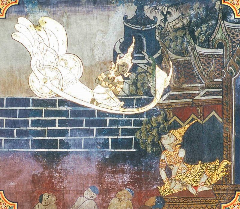 temple painting of Sadhina Jataka